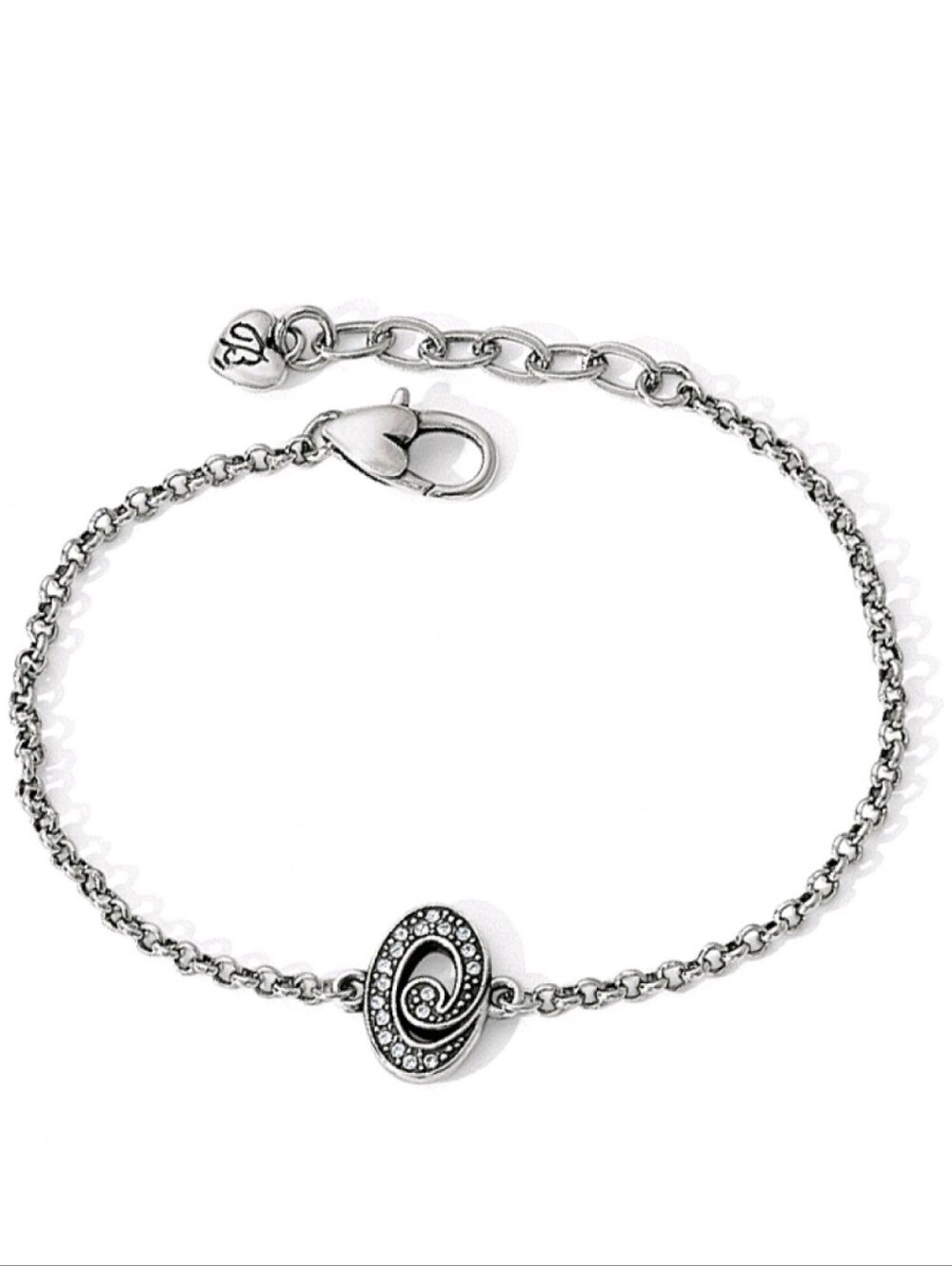 Brighton Silver Spiral Swarovski Crystal Charm Bracelet METROPOL PETITE New